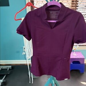 Figs Women's Deep Purple Button Down Shirt